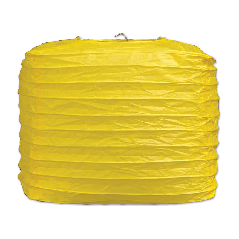 Lanternes carrées en papier - paquet de 12, Jaune