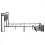 Structure de lit plateforme en métal avec tête de lit avec fonction de rangement rembourrée et doublure USB et pied de lit avec tiroirs-2025929994