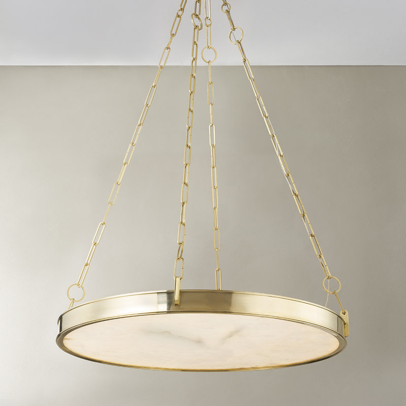 Lustre 1 lumière Kirby, Laiton vieilli, H 3,5 po x l 30 po x P 30 po