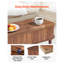 Table basse à plateau relevable de 39,4 po, table basse ovale cannelée avec 3 compartiments cachés, bureau central ovale en bois de style Mid-Century avec rangement, plateau de table relevable pour la maison et le bureau, assemblage facile, noyer