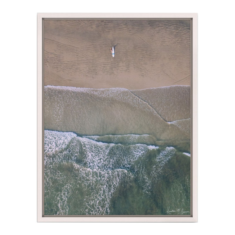 Salt + Water Framed Photographic Print Canvas, 27.5" H x 21.5" W x 1.25" D, White Framed Canvas