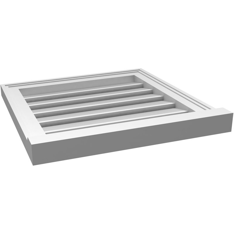 Rectangle Surface Mount Signature Urethane Functional Gable Vent, Primed Tan, 20" H x 20" W x 2" D