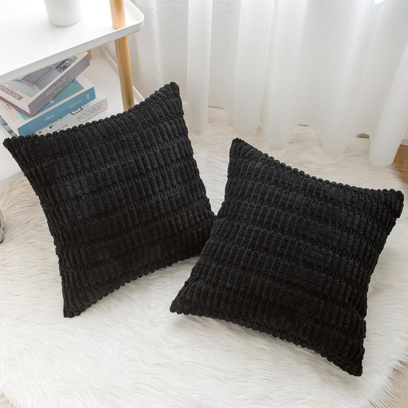 Housse de coussin Boho, Noir