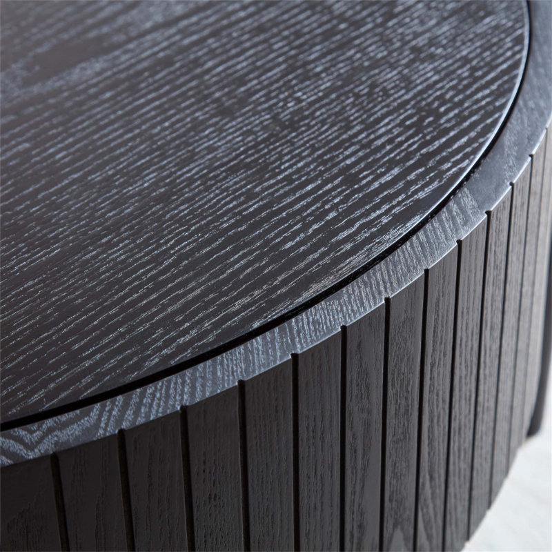 Table basse ronde avec rangement, table d'appoint moderne pour la chambre à coucher, le salon et le bureau, conception peu encombrante