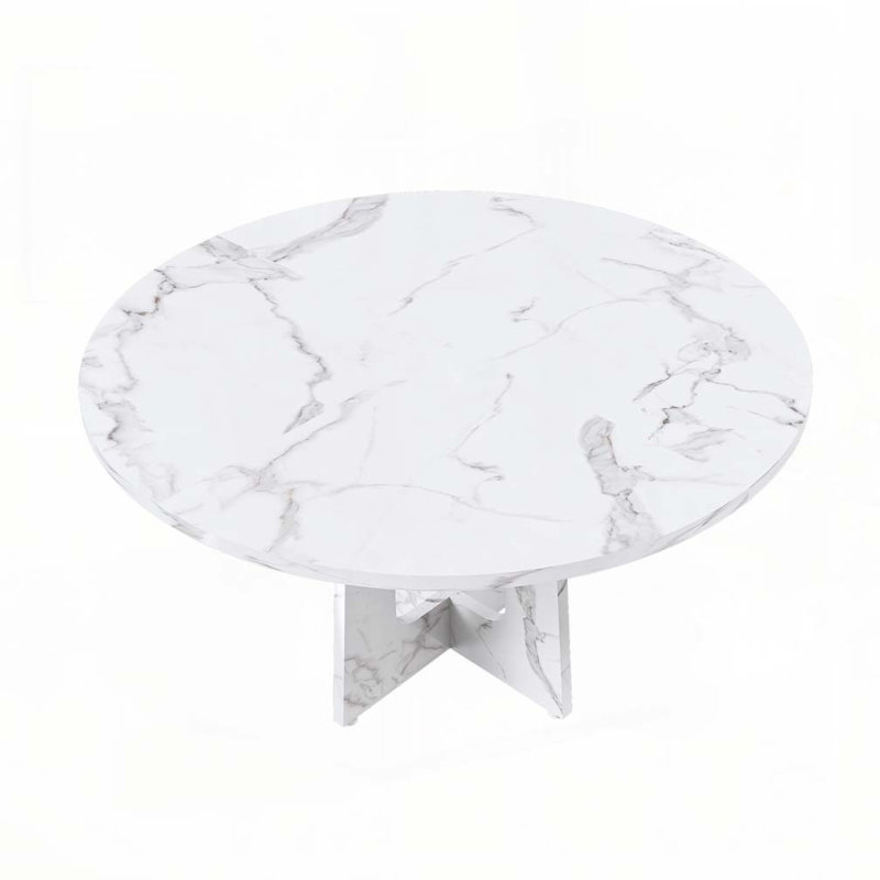 47.24" Round Dining Table,Farmhouse MDF Table