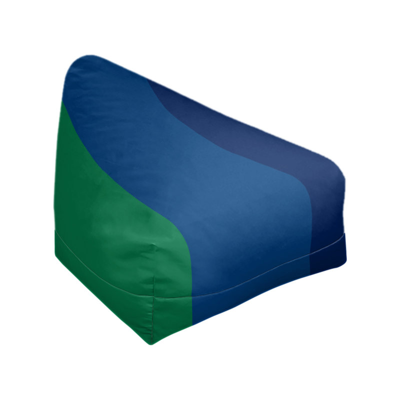 Bean Bag Cover, 30" H x 27" W x 2" D, Green/Dark Blue/Blue
