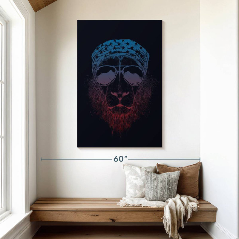 Lion sauvage Brampt foncé, H 48 po x l 32 po
