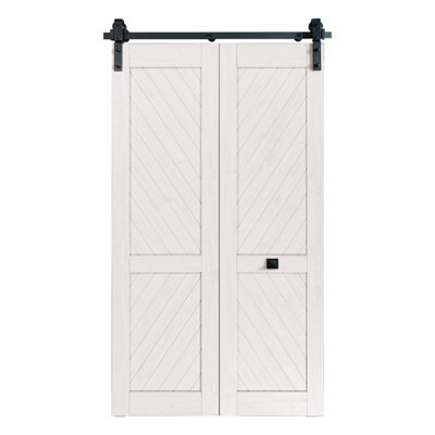 Bifold Barn Door Kit 48", 2-wheel Pivot Hardware In Matte Black
