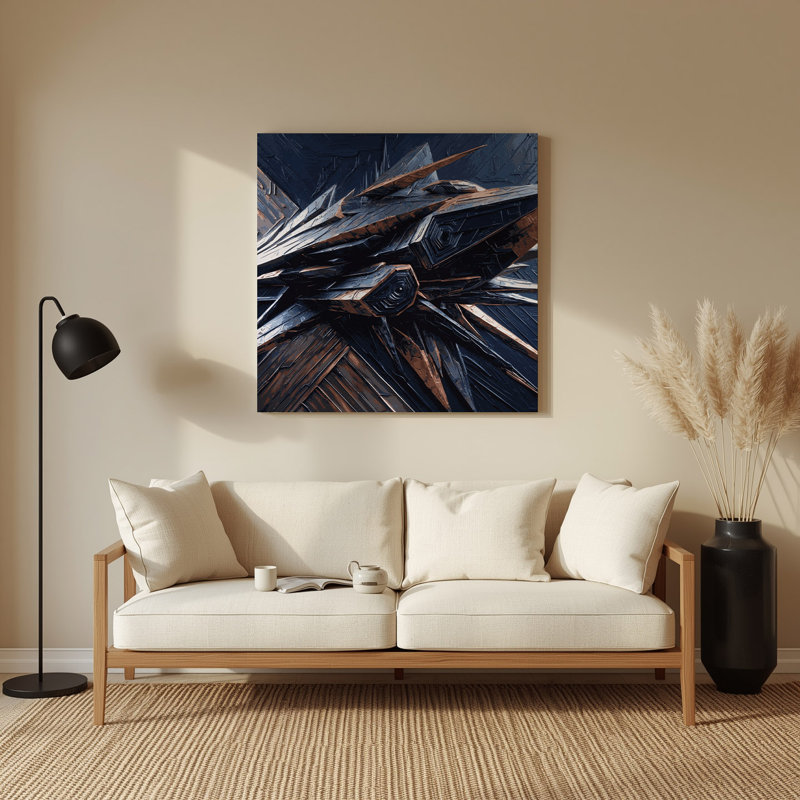 Art mural gris Sci Fi, H 144 po x l 144 po x P 0,05 po