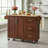Vintage Brown Rolling Kitchen Island With Drop Leaf Countertop And Barn Door Design With Storage Cabinets And Tower Shelves
