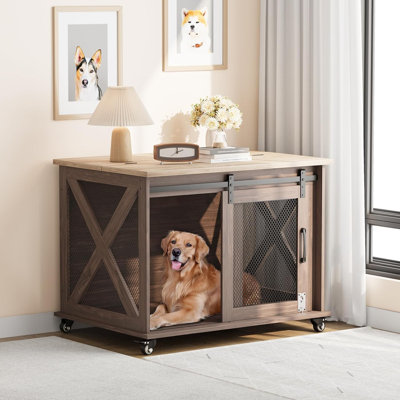 37" Dog Crate Furniture with Flip Top