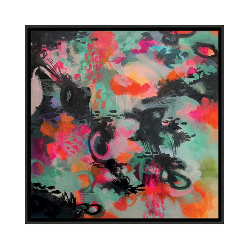 « inversed ink » par stéphanie corfee, impression sur toile, H 18 po x l 18 po x P 1,5 po, Toile avec cadre flottant noir