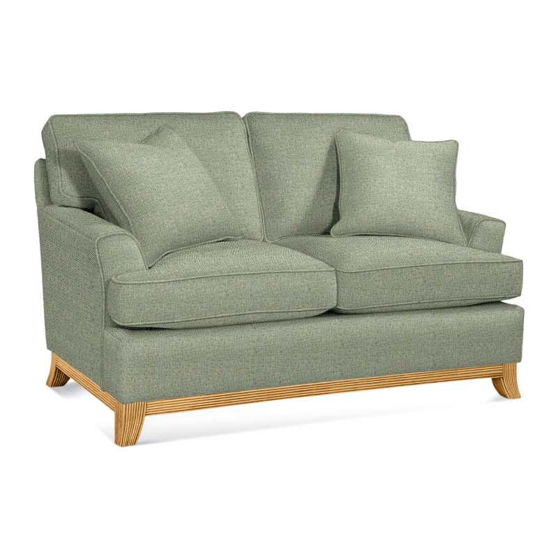 Oaks Way Loveseat, Green Performance Fabric; 0851-54, Stone Hearth Finish