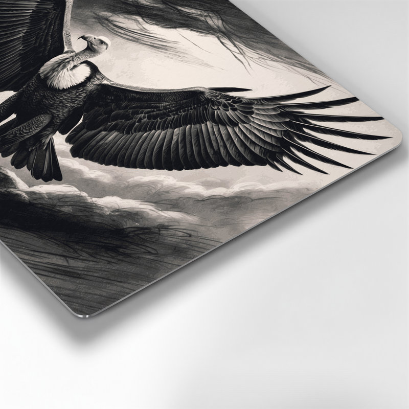 Art mural en métal gris, 16" H x 20" W