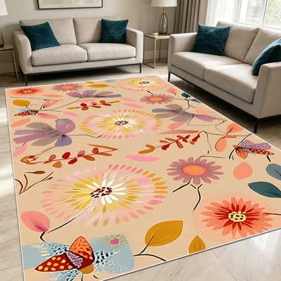 Tapis 1PC à motif aquarelle Wildflower
