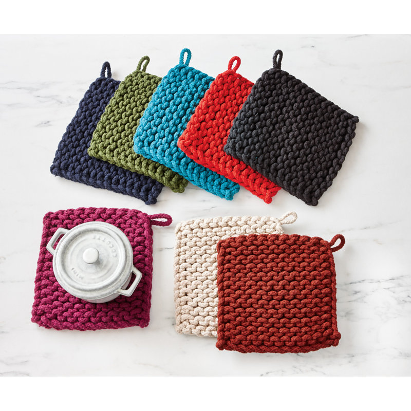 Crochet trivet châtaignier, Noir, noir, noir, noir