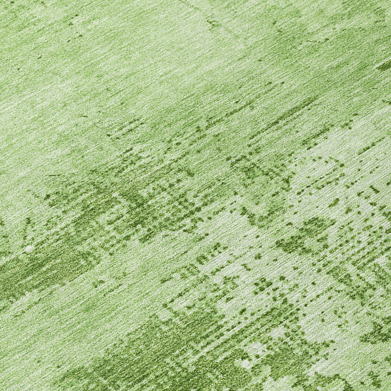 Green Abstract Synthetic Flat Woven Washable Rug 2'6" x 3'10"