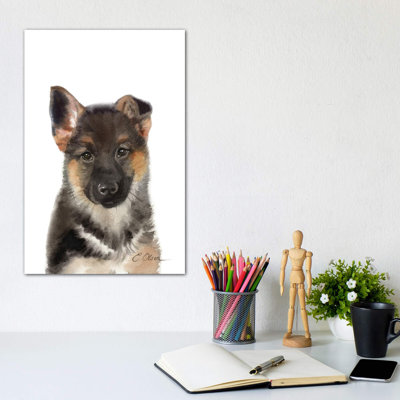 Chiot berger allemand par Watercolor Luv - reproduction d'art
