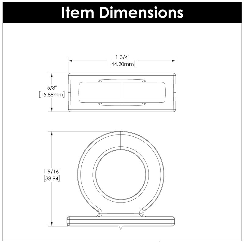Corsa Collection Ring Knob 1-3/4 Inch x 5/8 Inch, Matte White