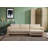 Stylish Corner Sofa, Beige, 114.2 x 65.0 x 28.7 inches | Durable Beech Wood & Chipboard Frame | 100% Polyester Fabric, 28 DNS Soft Foam Back | Portable Cushions, Dry-Cleanable | Perfect for Modern Living Rooms-90667745-90667744