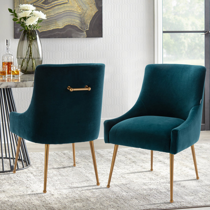 Magallanes Velvet Upholstered Side Chair, Lake Green
