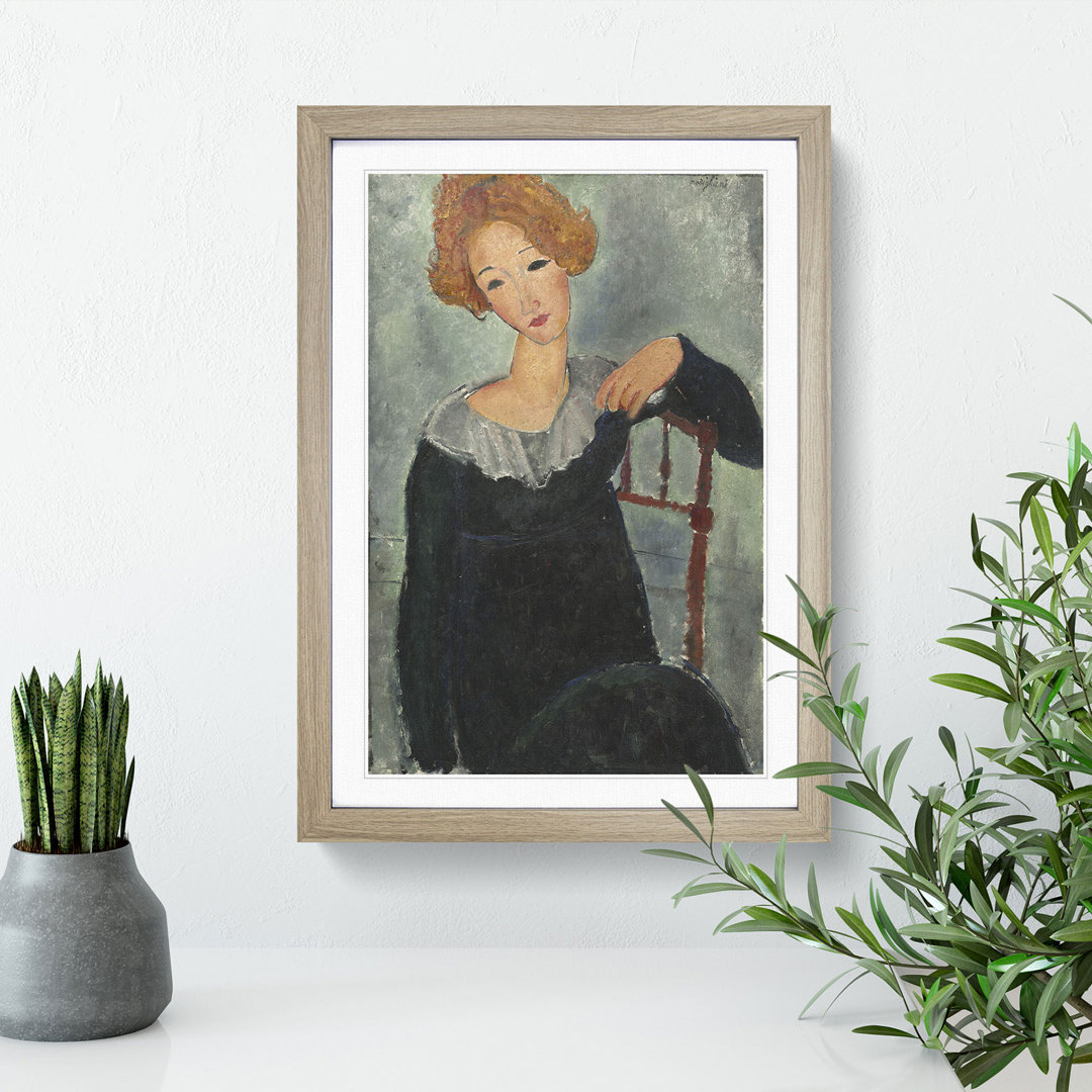 Woman with Red Hair by Amedeo Modigliani - Picture Frame Painting