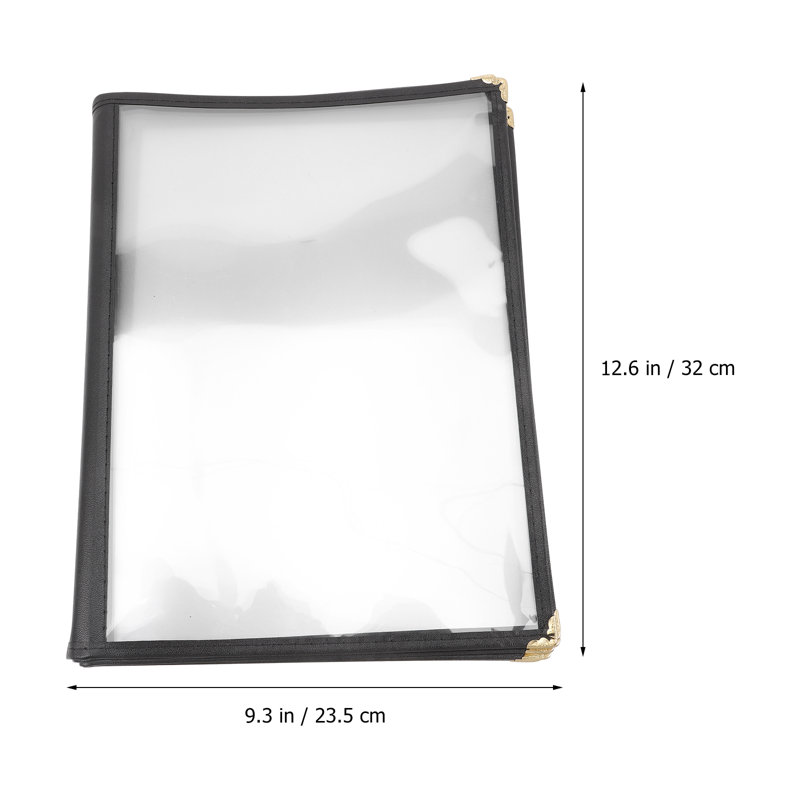 Restaurant Menu Cover Price List Paper Insert Transparent Cookbook Holder