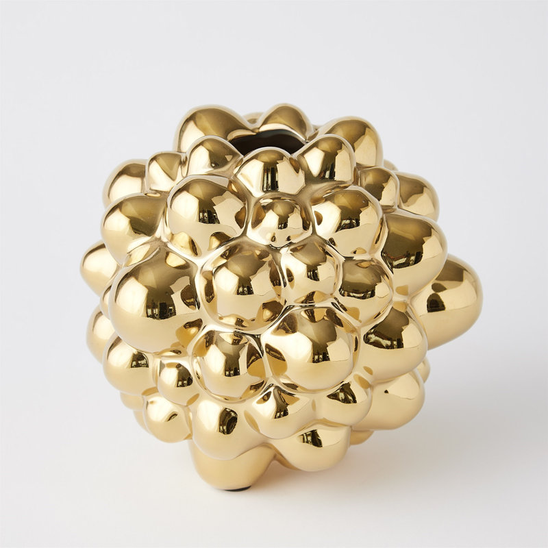 Vase à bulles, Or vif, H 6,75 po x l 7 po x P 7 po