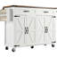 Grand îlot de cuisine avec bloc d'alimentation et abattant, 53,5 po x 28,32 po x 36,5 po, plateau blanc à grain de bois brun pour prise de salle à manger, l 53,5 po x P 28,32 po H 36,5 po, espace de rangement Charme,-844273097
