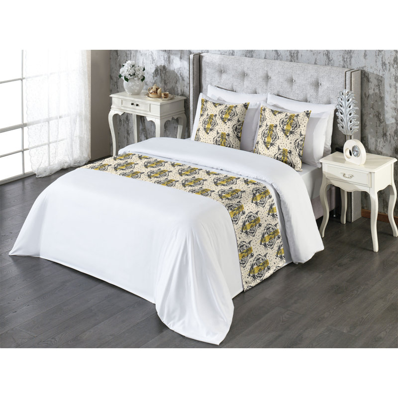 Ensemble de chemin de lit Ambesonne Tiger, Grand lit