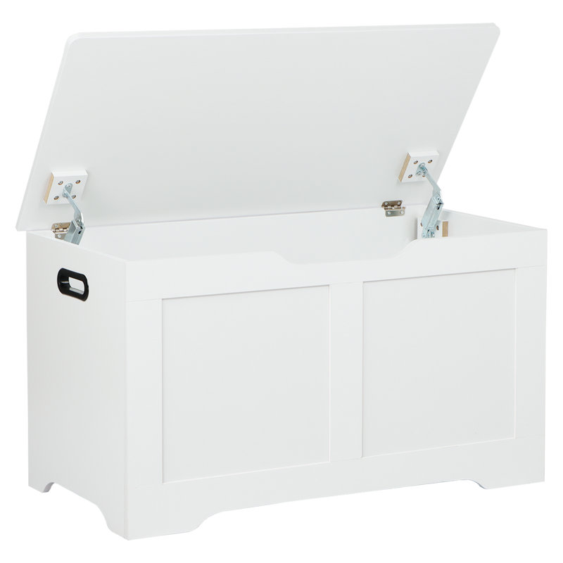 Coffre de rangement 31,5 po avec 2 charnières de sécurité, blanc, Blanc