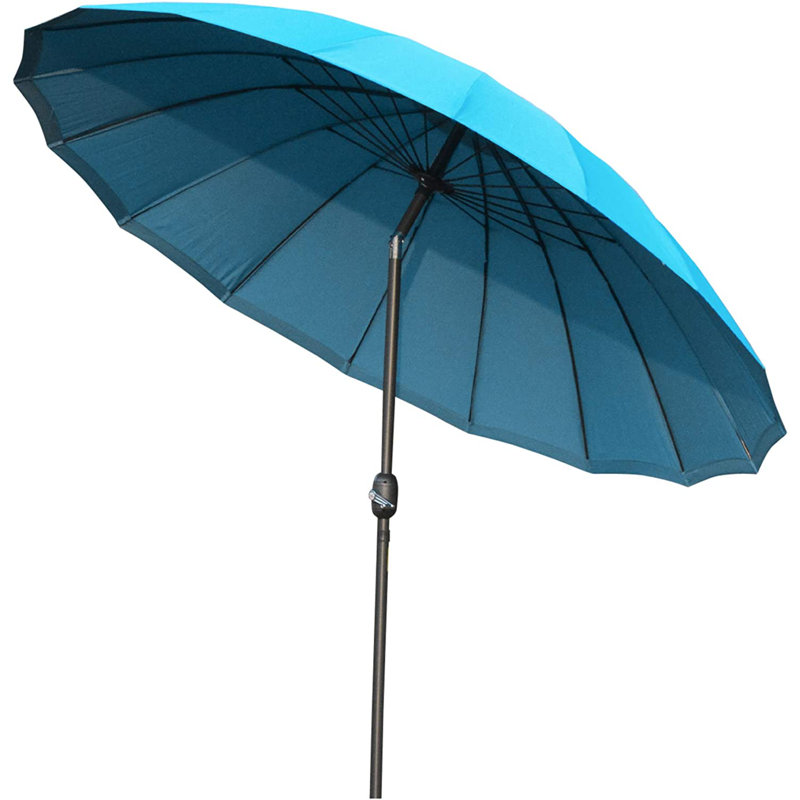 Aarun 279cm Tilt Beach Parasol, Blue