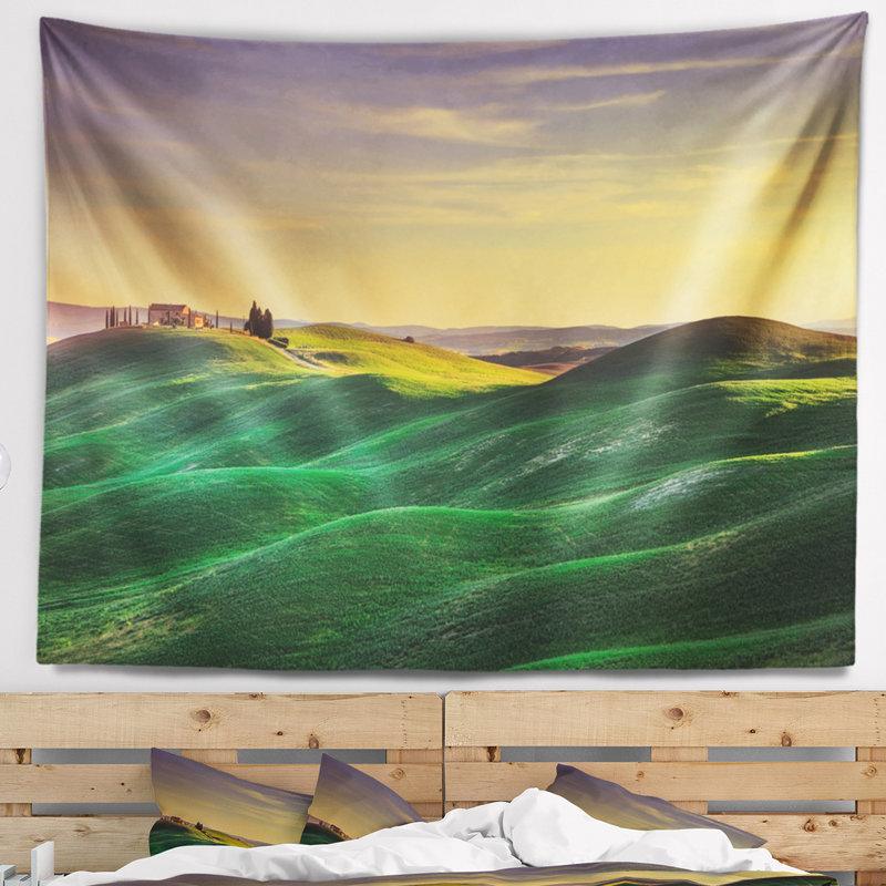Tapisserie «Green Rolling Hils in Crete Senesi», H 50 po x l 60 po
