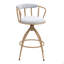 Tabouret de bar pivotant de 26 po de hauteur comptoir, ensemble de 2 sièges en tissu avec structure en métal imprimée par transfert d'eau-1987280549