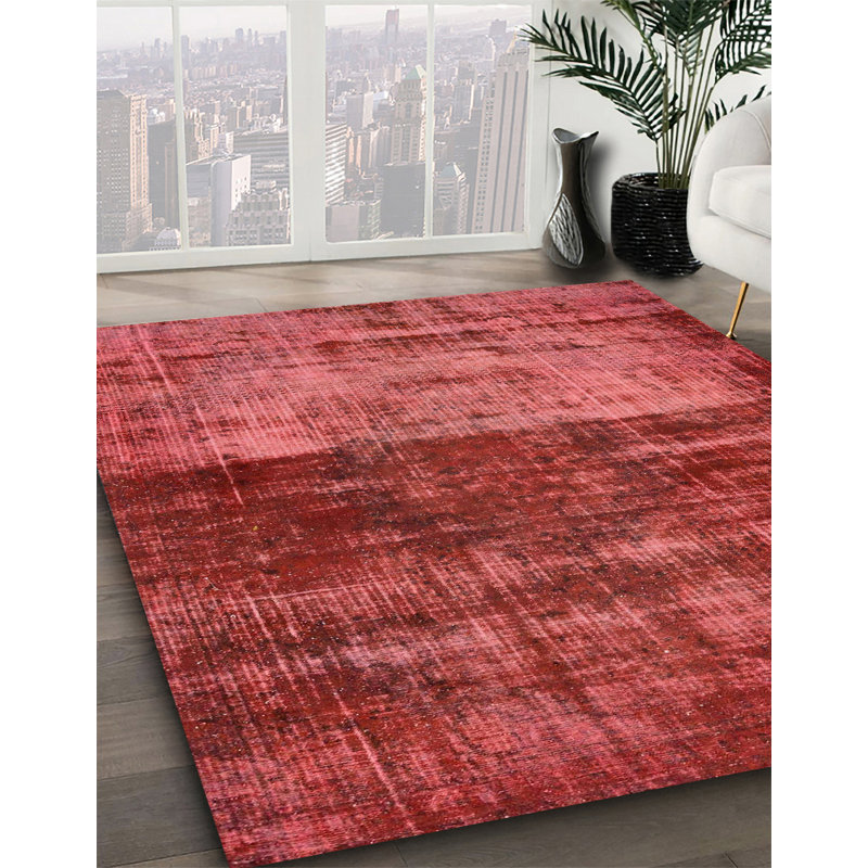 Tapis rouge en laine Power Loom, Carré 8 pi