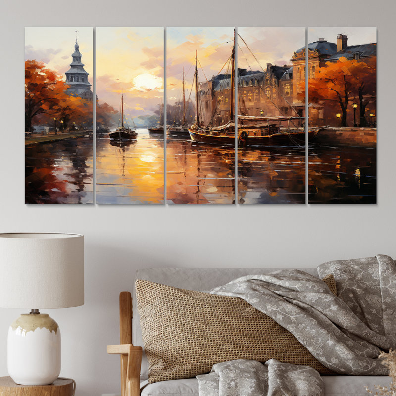 Ensemble de décoration murale en métal Orange Canal Golden Glow Warm - Canals