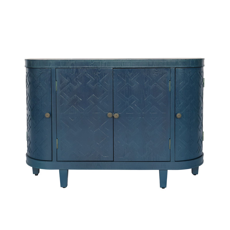 Lysiane 47'' Oval Buffet Sideboard Cabinet  With 4 Doors