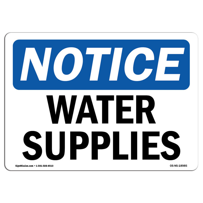 Water Supplies Sign