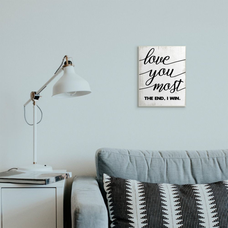 «Love You Most Romantic Rustic Word Design» par Daphne Polselli - impression d'art graphique, H 15 po x l 10 po x 0,5 po