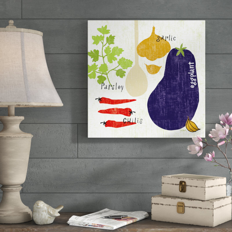 Reproduction d’art graphique sur toile, "Italiano aubergine" par Sue Schlabach, H 20 po x l 20 po