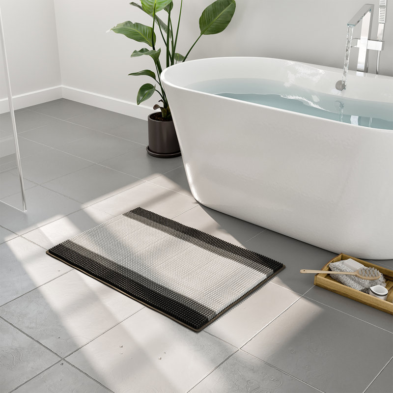 Yanira Non-Slip Bath Mat, Gray