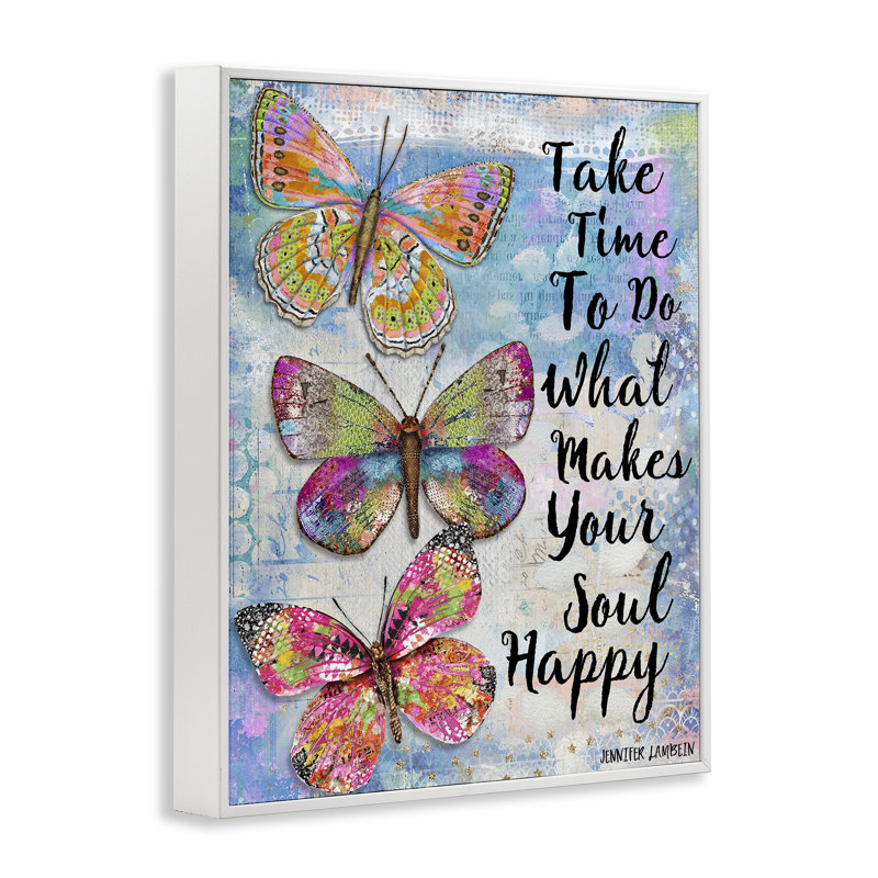 «Makes Your Soul Happy Butterfly», art de la giclée encadrée par Jennifer Lambein, H 14 po x l 11 po