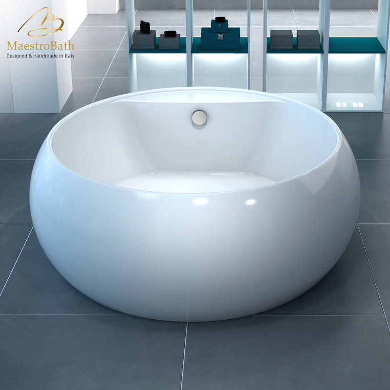 61'' x 61'' Freestanding Soaking Bi-Mat Bathtub