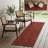 8' Runner Burgundy Geometric Washable Non Skid Indoor Outdoor Runner Rug