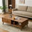 Brown Solid Wood Rectangular Coffee Table-850281070-850281057