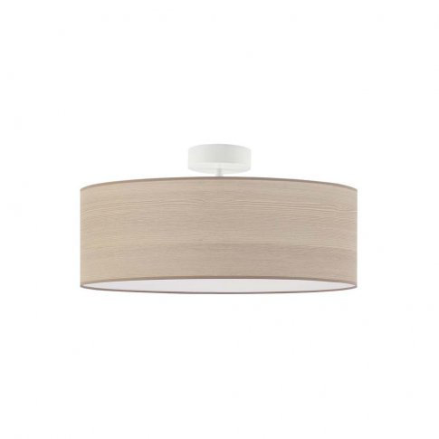 Bisono-Miro Fabric Semi Flush Mount, Wash White, White