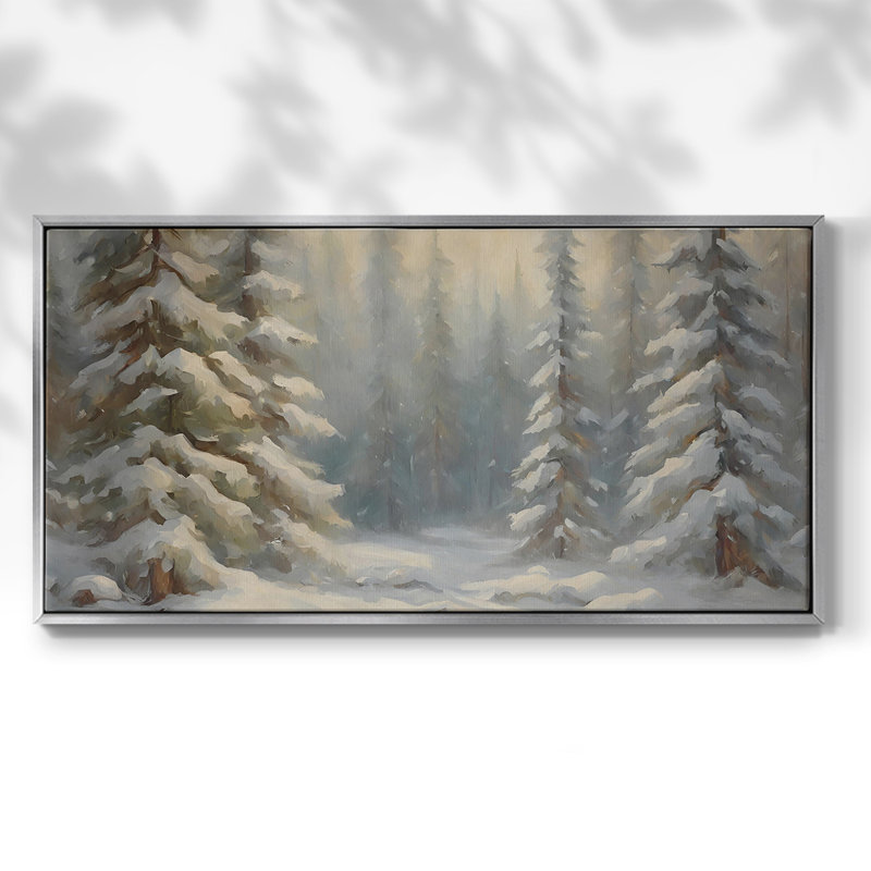 Paysage, série CCXIX, toile tendue avec châssis, prête à être accrochée, H 17 po x l 33 po, Argent argent