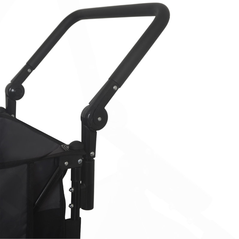 Chariot pliant multifonctionnel à pousser et à tirer avec poignée rotative, chariot utilitaire robuste de grande capacité avec roues tout-terrain à 360°, noir et gris