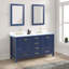 Meuble-lavabo double 60 po avec plateau en marbre de Carrare et miroir Gamali-465140150