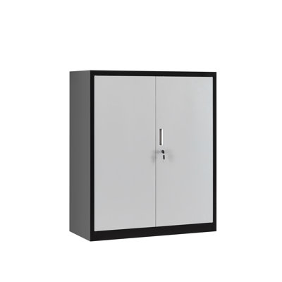 Keeona Metal Heavy Duty Secure Locking 2 Door 2 - Shelf Garage Office Home Storage Cabinet